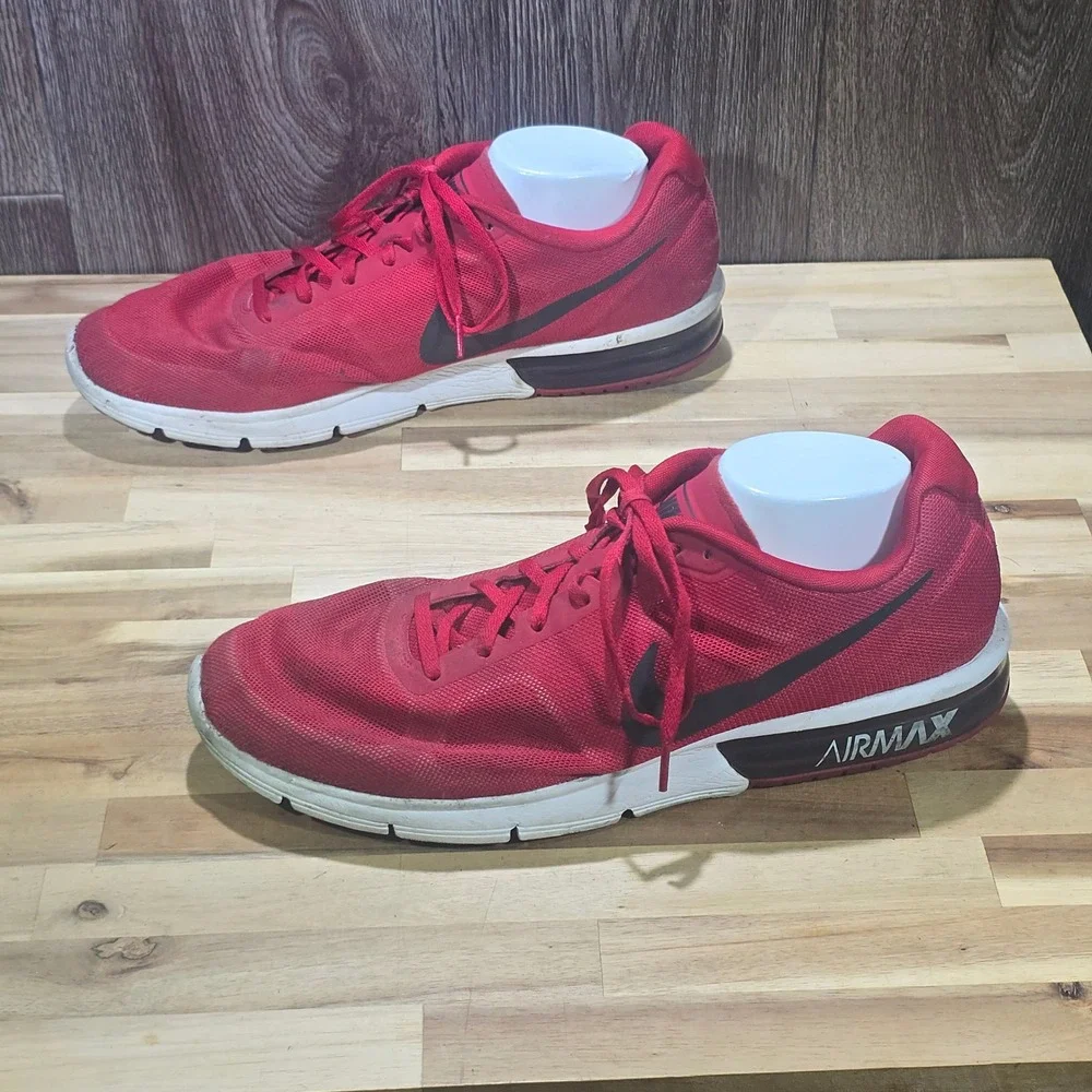 Nike Air Max Sequent University Red Black Running Shoes‎ Mens 13